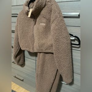 NWT Skims Tigers Eye Teddy SET Size Small (pants) & Large (hoodie)